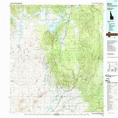 YellowMaps Ashton ID topo map, 1:100000 Scale, 30 X 60 Minute, Historical, 1989, Updated 1989, 24.1 x 39.9 in - Tyvek