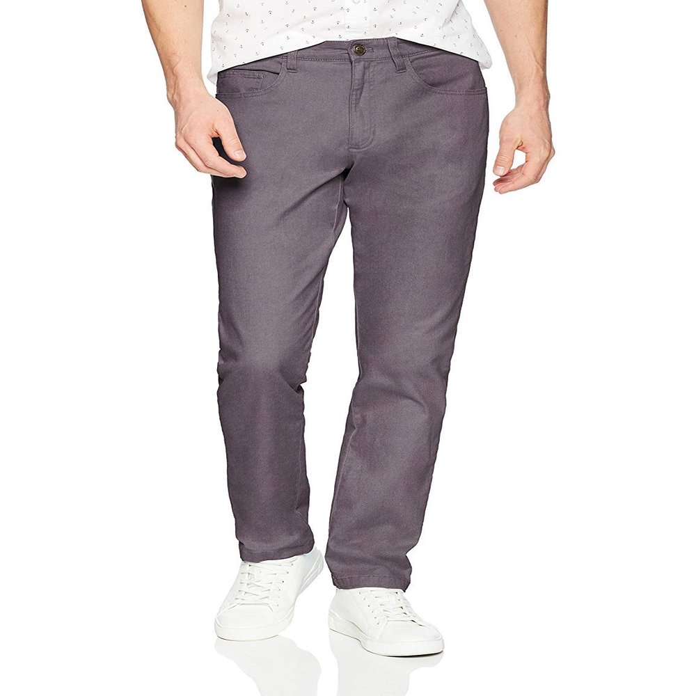 Amazon Essentials Men's 5-Pocket Comfort Stretch Chino Pants, Grey, 34W x 28L