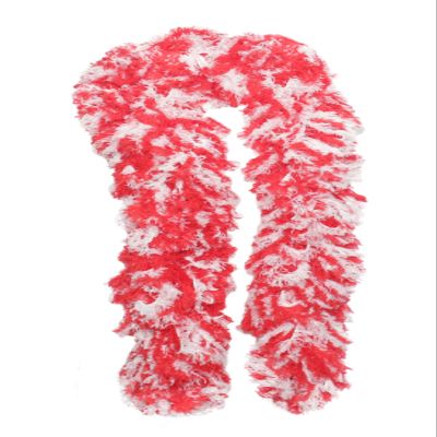 Featherless XL Super-Sized Faux Feather Boa (Made of Yarn) - U.S. Patent # D814,740. Cut to Length. Made in America (XL, Red White)