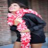 Featherless XL Super-Sized Faux Feather Boa (Made of Yarn) - U.S. Patent # D814,740. Cut to Length. Made in America (XL, Red White) view 3