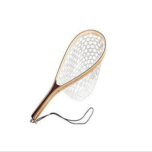 Fly Fishing Landing Trout Net Wooden Frame and Handle with Rubber Mesh