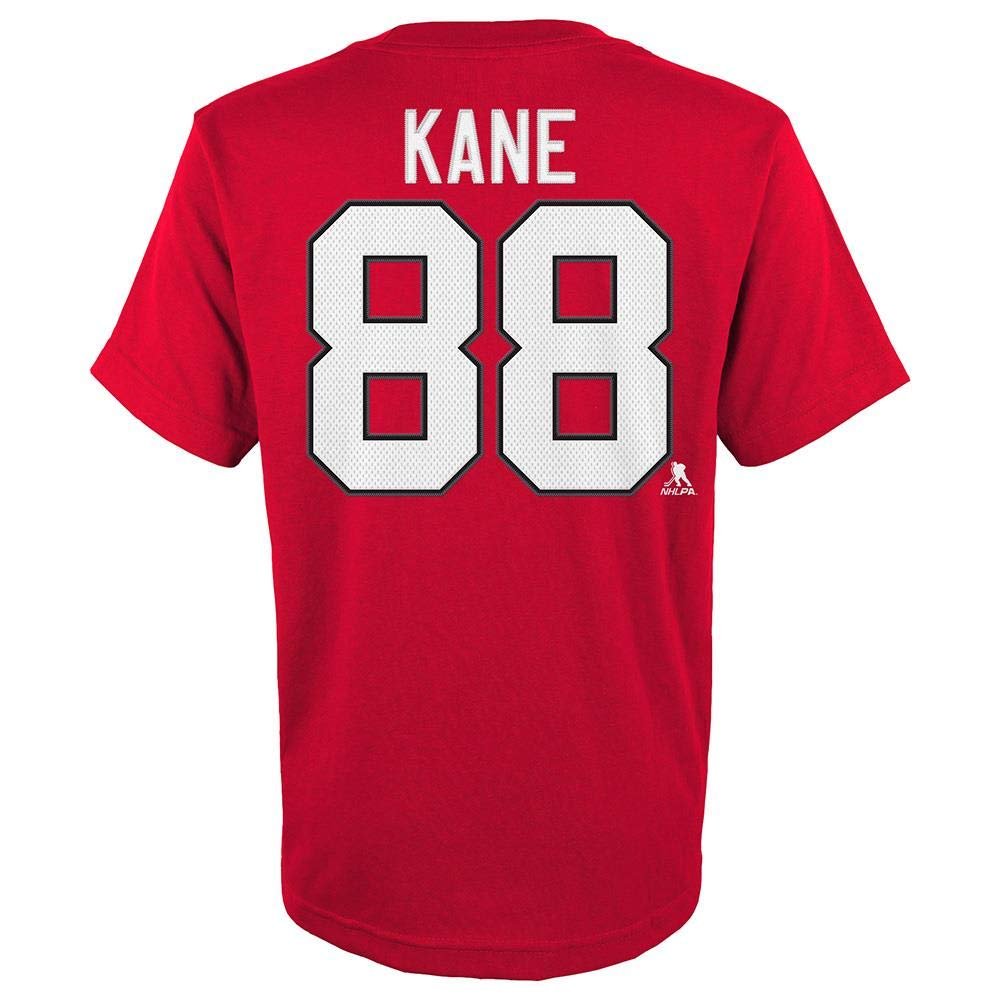 Outerstuff Patrick Kane Chicago Blackhawks #88 NHL Youth Player T-Shirt Red (Youth Large 14/16)