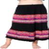 Full Funk Elastic Waist Capri Skirt Crumpled Thai Paisley Artwork, Large, Black view 1