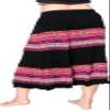 Full Funk Elastic Waist Capri Skirt Crumpled Thai Paisley Artwork, Large, Black view 2