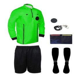 2018 Pro Soccer Referee Package Full Sleeve (7 Piece) (Green, AM (Chest 40-42"))