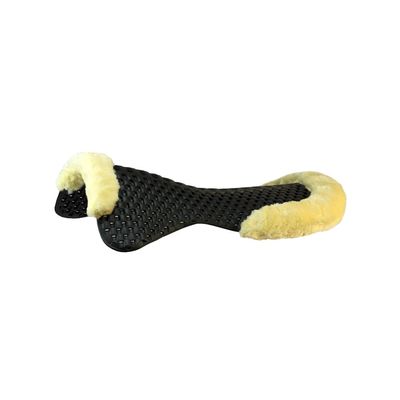 Acavallo Piuma Featherlite Eco-Wool Air Release Cut Out Half Pad - Charcoal with White Fleece