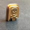 TripleHHH Fit Glock 43 ONLY - 100% Brass - 3D Skull Slide Cover Plate view 1