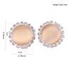 Rhinestone Opal Round Clip on Earrings Without Piercing for Women Luxury Jewelry (Champagne) view 4