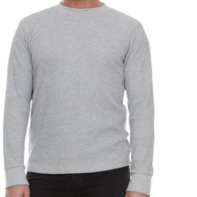 JMR Mens Thermal Shirt Long Sleeve - Heavyweight 100% Cotton Waffle Weave Top, Warm Breathable Base Layer or Standalone Cold Weather Essential (Heather Grey)