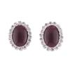 Bridal Rhinestone Stone Oval Shape Clip on Earrings for Women Charm Jewelry Needn't Ear Hole Ear Clip (Purple) view 1