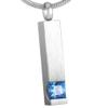 Oinsi Crystal Bar Keepsake Jewelry Necklace - Custom Engraving Ash Holder Pendant Urn Necklace (Light Blue) view 1