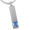 Oinsi Crystal Bar Keepsake Jewelry Necklace - Custom Engraving Ash Holder Pendant Urn Necklace (Light Blue) view 2
