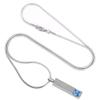 Oinsi Crystal Bar Keepsake Jewelry Necklace - Custom Engraving Ash Holder Pendant Urn Necklace (Light Blue) view 3