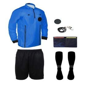 New! 2018 Pro Soccer Referee Package Full Sleeve (7 Piece) (Blue, AS (Chest 36-38"))