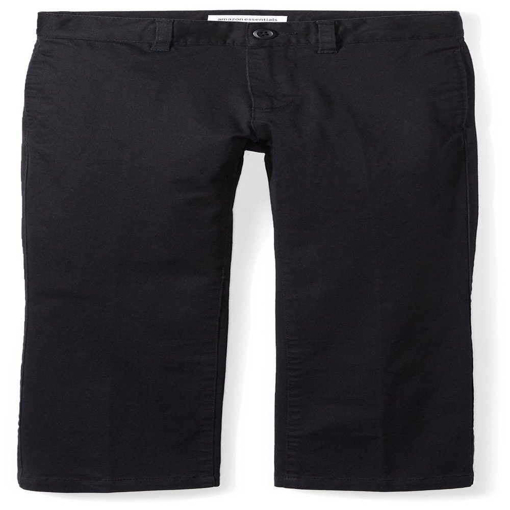 Amazon Essentials Boys' Uniform Straight-Fit Flat-Front Chino Khaki Pants, Black, 8