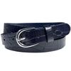 Women's Dress Belt Casual Fashion Waist Skinny Belt 1"(25mm) wide, Multi-Style Options (Style 1 - Premium Leather Alligator Navy, 36) view 1