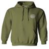 0058. American Flag Thin Red Line Firefighter Support Seal Sweatshirt Pullover Hoodie (Olive, Small) view 2
