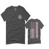 0058. American Flag Thin Red Line Firefighter Support Seal for Men T Shirt (Charcoal, 2X-Large) view 1