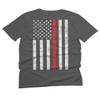 0058. American Flag Thin Red Line Firefighter Support Seal for Men T Shirt (Charcoal, 2X-Large) view 3
