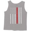0058. American Flag Thin Red Line Firefighter Support Seal Men's Tank Top (Light Gray 2X-Large) view 3