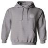 0058. American Flag Thin Red Line Firefighter Support Seal Sweatshirt Pullover Hoodie (Light Gray, Small) view 2