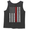 0058. American Flag Thin Red Line Firefighter Support Seal Men's Tank Top (Charcoal, 2X-Large) view 3