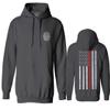 0058. American Flag Thin Red Line Firefighter Support Seal Sweatshirt Pullover Hoodie (Charcoal, Small) view 1