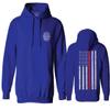 0058. American Flag Thin Red Line Firefighter Support Seal Sweatshirt Pullover Hoodie (Royal, Small) view 1