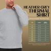 JMR Mens Thermal Shirt Long Sleeve - Heavyweight 100% Cotton Waffle Weave Top, Warm Breathable Base Layer or Standalone Cold Weather Essential (Heather Grey) view 2