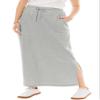 Woman Within Plus Size Petite Sport Knit Side-Slit Skirt - 38/40, Heather Grey view 1