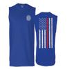 0058. American Flag Thin Red Line Firefighter Support Seal Men's Muscle Tank Sleeveles t Shirt (Royal X Large) view 1