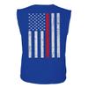 0058. American Flag Thin Red Line Firefighter Support Seal Men's Muscle Tank Sleeveles t Shirt (Royal X Large) view 3