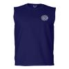 0058. American Flag Thin Red Line Firefighter Support Seal Men's Muscle Tank Sleeveles t Shirt (Navy Large) view 2
