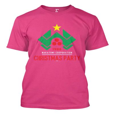 1988 Nakatomi Christmas Party - Xmas Men's T-Shirt (Pink, X-Large)