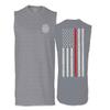 0058. American Flag Thin Red Line Firefighter Support Seal Men's Muscle Tank Sleeveles t Shirt (Light Gray X Large) view 1