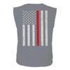 0058. American Flag Thin Red Line Firefighter Support Seal Men's Muscle Tank Sleeveles t Shirt (Light Gray X Large) view 3