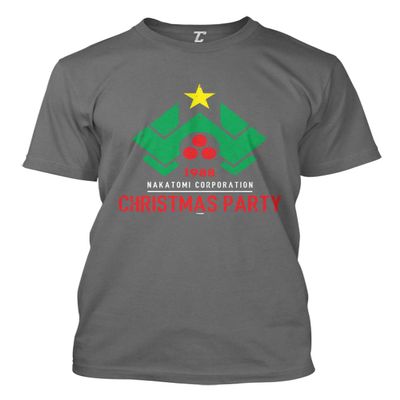 1988 Nakatomi Christmas Party - Xmas Men's T-Shirt (Charcoal, Large)