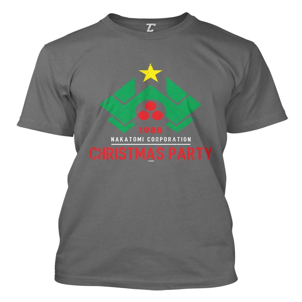 1988 Nakatomi Christmas Party - Xmas Men's T-Shirt (Charcoal, Large)