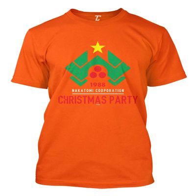 1988 Nakatomi Christmas Party - Xmas Men's T-Shirt (Orange, X-Large)