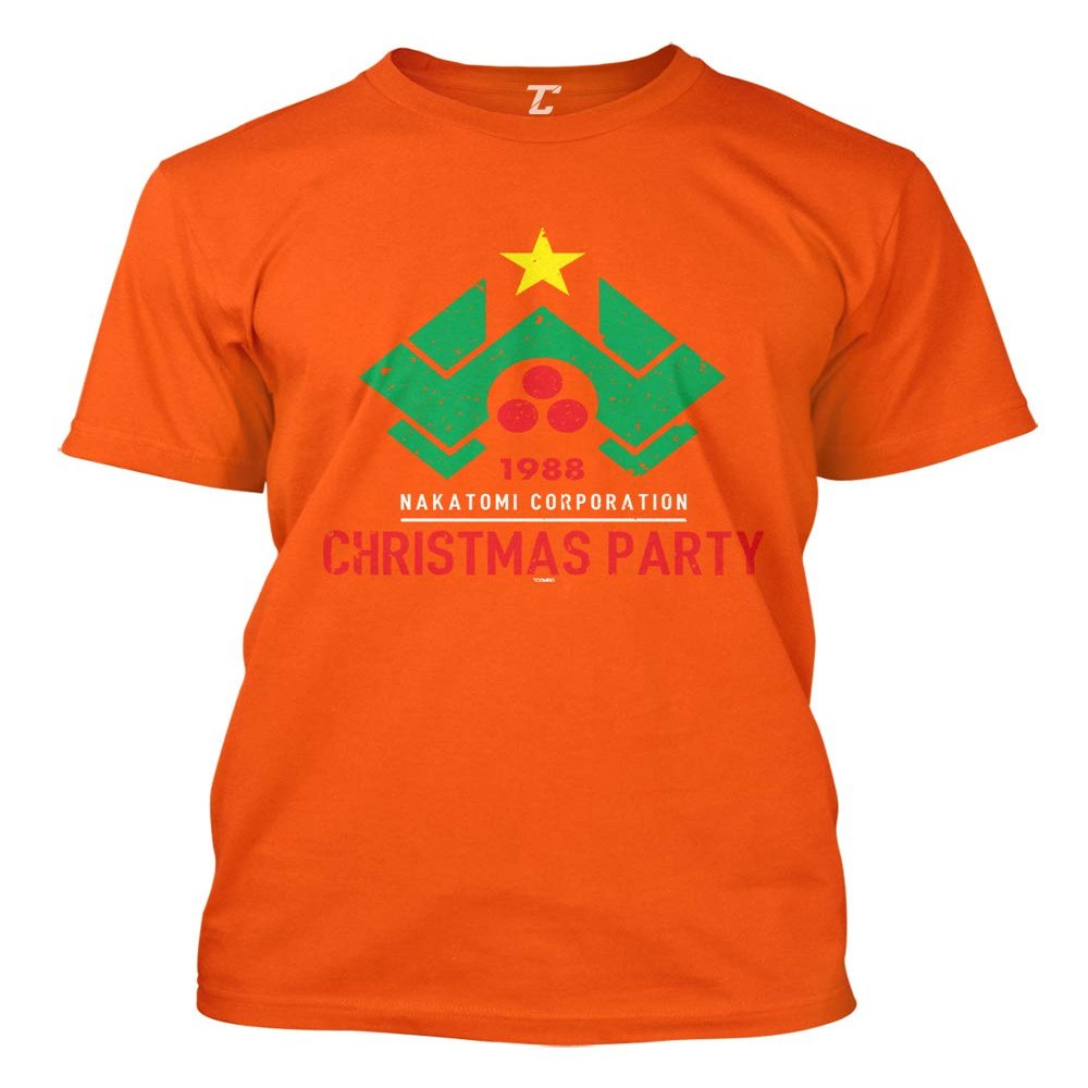 1988 Nakatomi Christmas Party - Xmas Men's T-Shirt (Orange, X-Large)