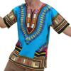 RaanPahMuang Traditional African Dashiki Shirt in Light Thin Grade Batik Cotton, X-Small, Dodger Blue view 1