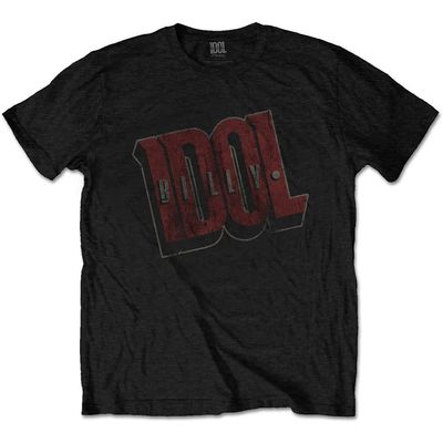 Billy Idol Men's Vintage Logo Slim Fit T-Shirt Small Black