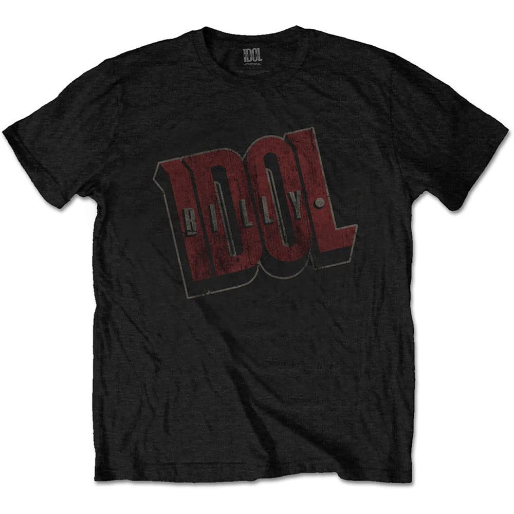 Billy Idol Men's Vintage Logo Slim Fit T-Shirt Small Black