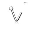 BodyJewelryOnline Nose Stud Ring Flat Dome I.P Surgical Steel L Bend 20G/18G - 4 Color Available (Silver I.P.) view 1