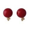 Bridal Wedding Clip Earrings No Pierced Silver/Gold Plated Charm Jewelry Pearl earrings (12mm gold red) view 1