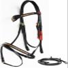 Horse Leather English Bridle Padded Jumping Adjustable Fancy Full TACK 803449BKF view 1