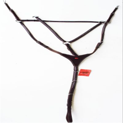 Horse English Padded Leather Riding Tack Fancy Raised Stitching Mahogany Breastplate 803931MGC
