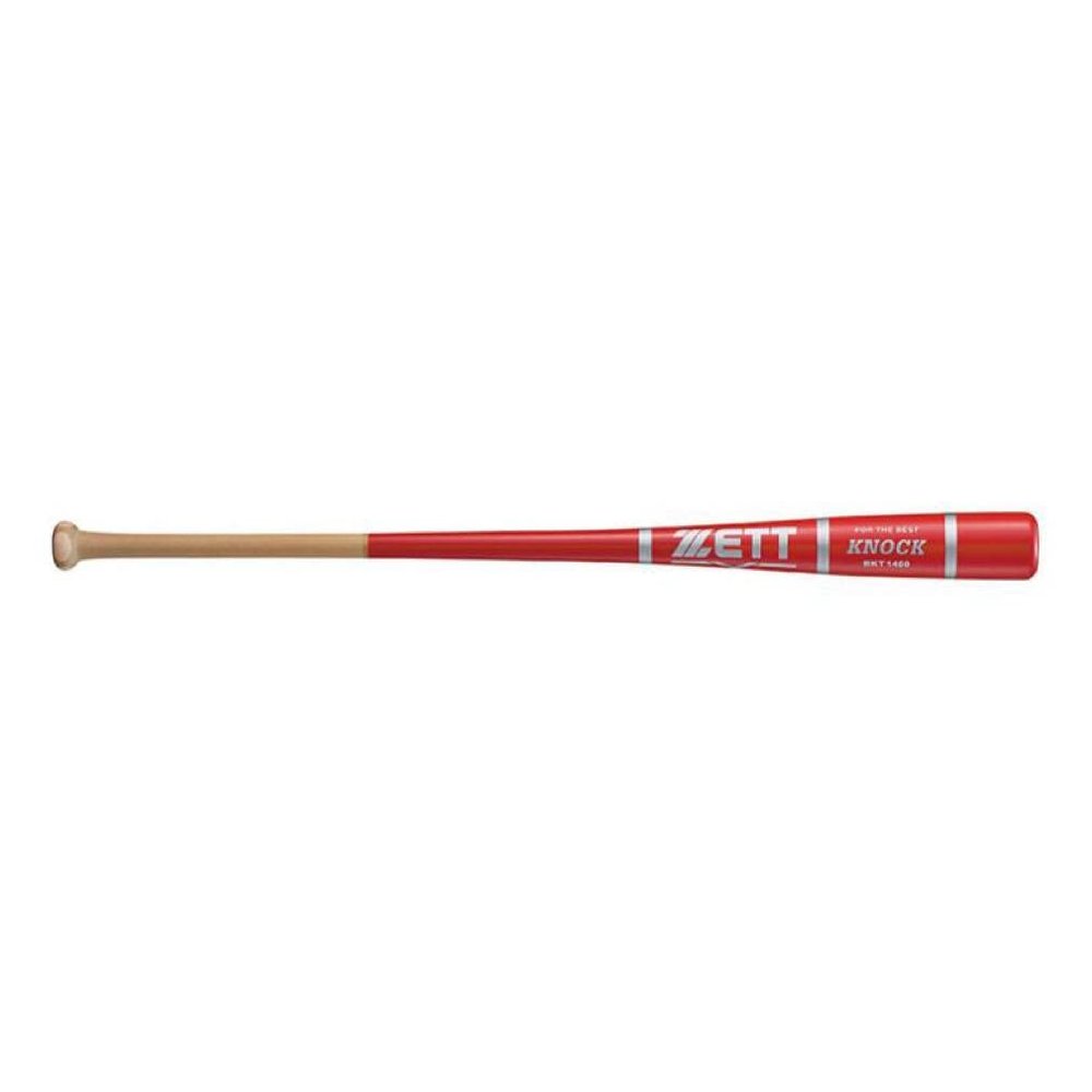 Zett BKT1450 Baseball Knock Wooden Bat, 33.1 inches (84 cm), Red (6400)