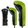 Andux 3pcs/Set Golf 460cc Driver Fairway Wood Club Head Covers Hook&Loop Long Neck Black/Green view 1