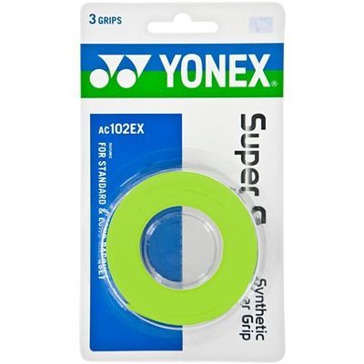 Yonex Overgrip Super GRAP 3 Pack - Tennis, Badminton, Squash - Choice of Colors (Green)